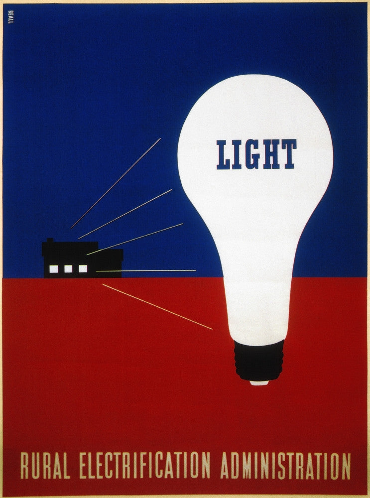 Rural Electrification 1937 Lithograph Poster by Lester Beal
