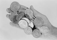 Hand Holding Old Coins Fine Art Print - Various Sizes