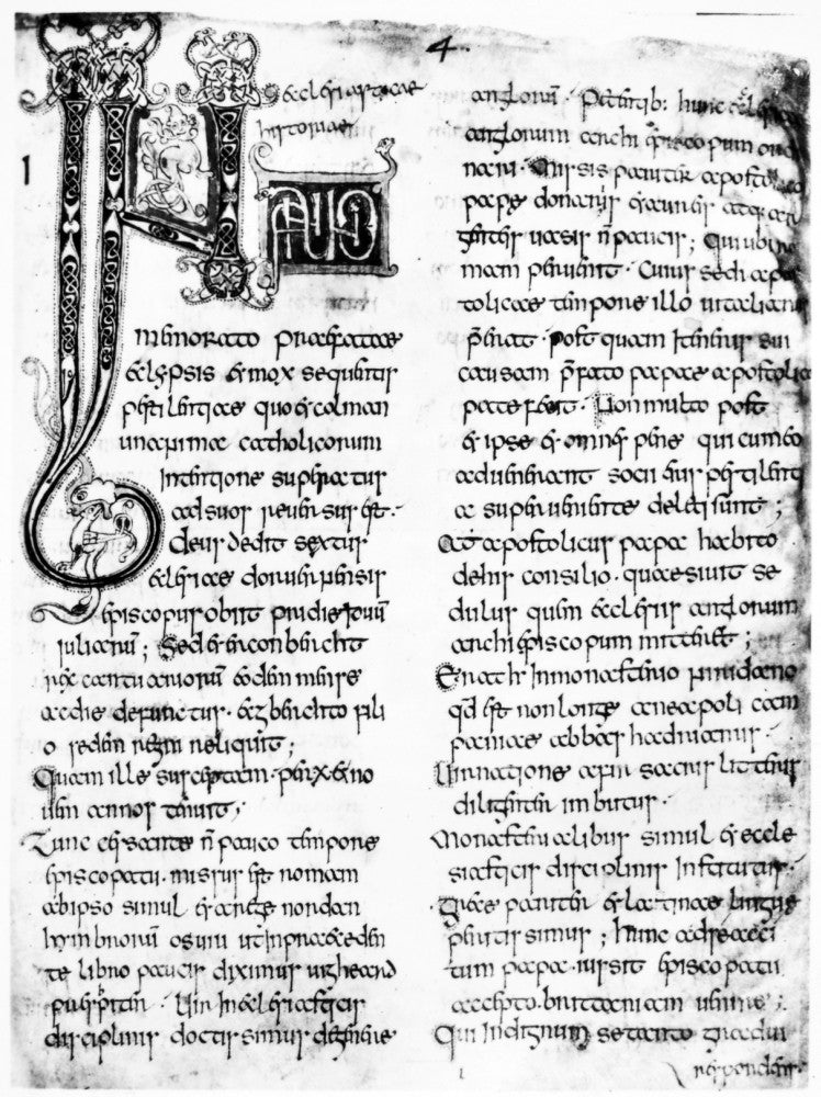 St. Bede Manuscript Fine Art Print - Ecclesiastical History