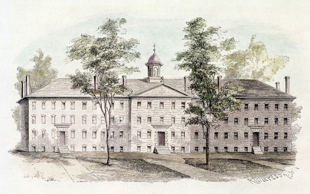 Princeton College Nassau Hall Fine Art Print - Vintage Reproduction