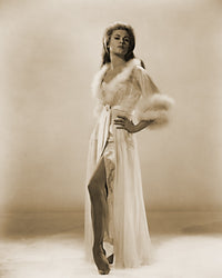 Elizabeth Montgomery - Hand on Hip in White Robe Photo Print