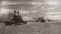 World War I Naval Fleet Photograph - Dreadnoughts in New York Harbor