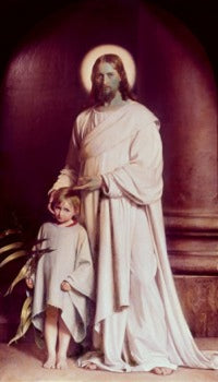 Christ Blesses A Small Child Fine Art Print by Carl Heinrich Bloch