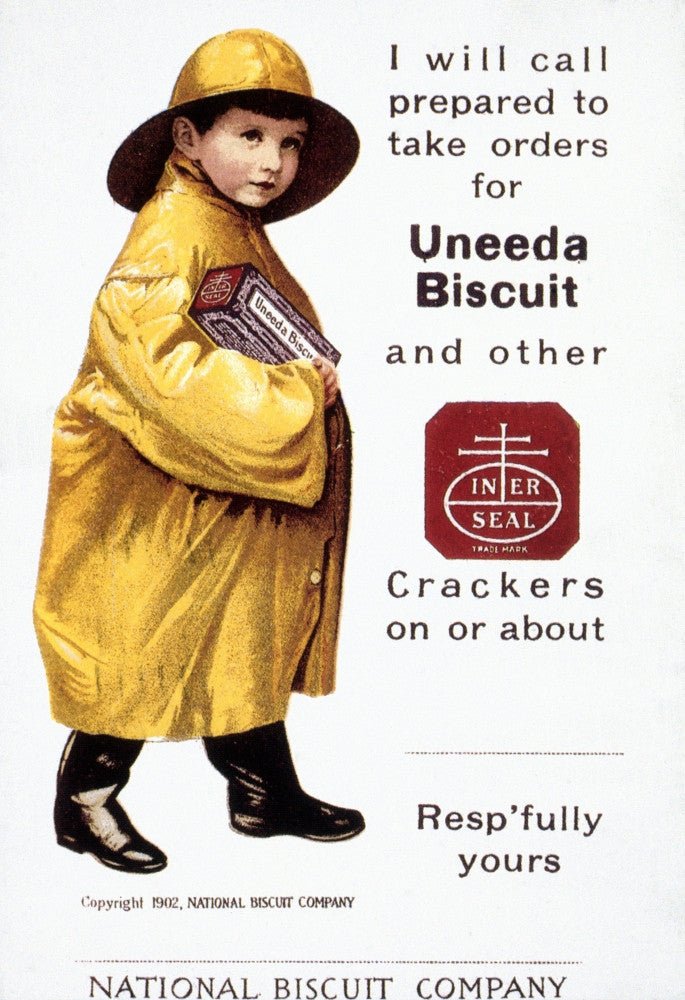 1902 Uneeda Biscuits Trade Card Fine Art Print by Granger Collection