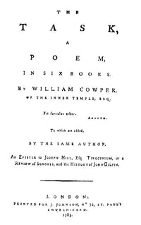 Cowper: The Task, 1785 - Title Page Fine Art Print by Granger Collection