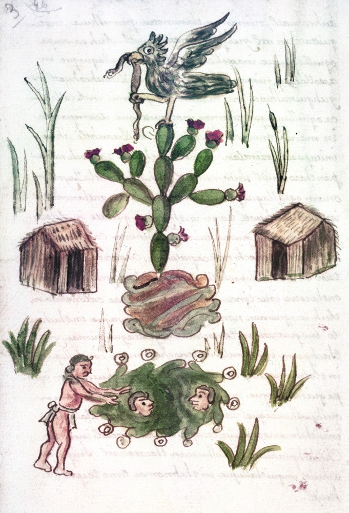 Founding of Tenochtitlan Aztec Miniature Fine Art Print