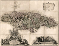 1763 British Map of Jamaica Fine Art Print by Granger Collection