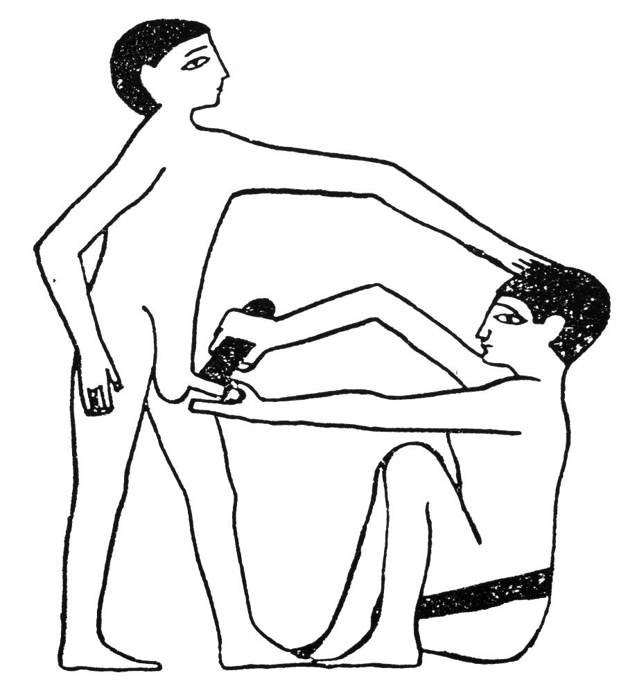 Circumcision in Ancient Egypt Fine Art Print - Line Drawing from Saqqara