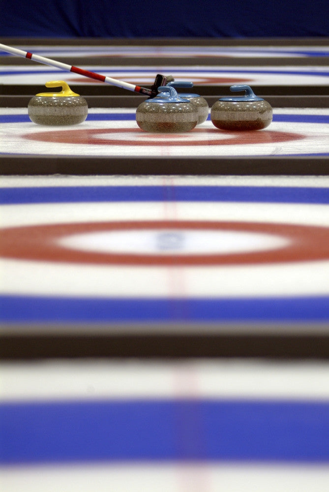 Curling Rocks On Ice Fine Art Print - Available in Multiple Sizes