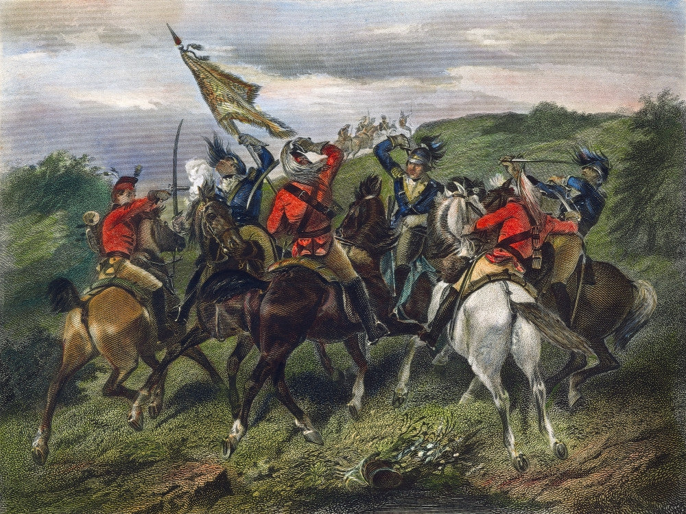 Battle of Cowpens 1781 Colored Engraving Fine Art Print by Granger Collection