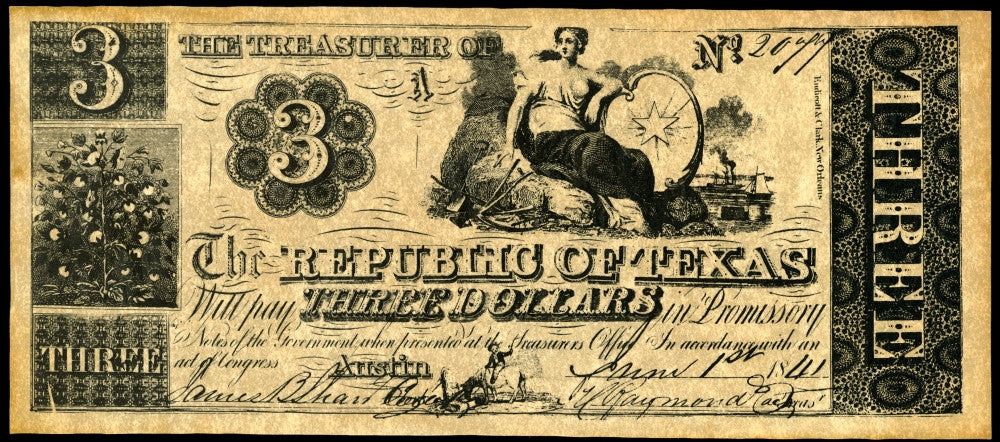 Texas Banknote, 1841 Fine Art Print by Granger Collection