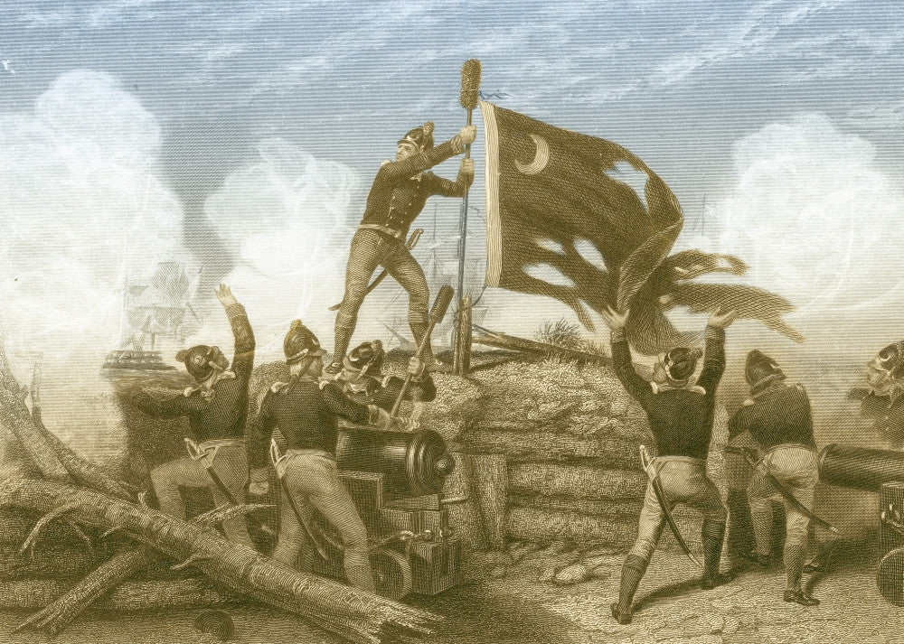 Defense of Fort Moultrie, 1776 Fine Art Print - Multiple Sizes Available