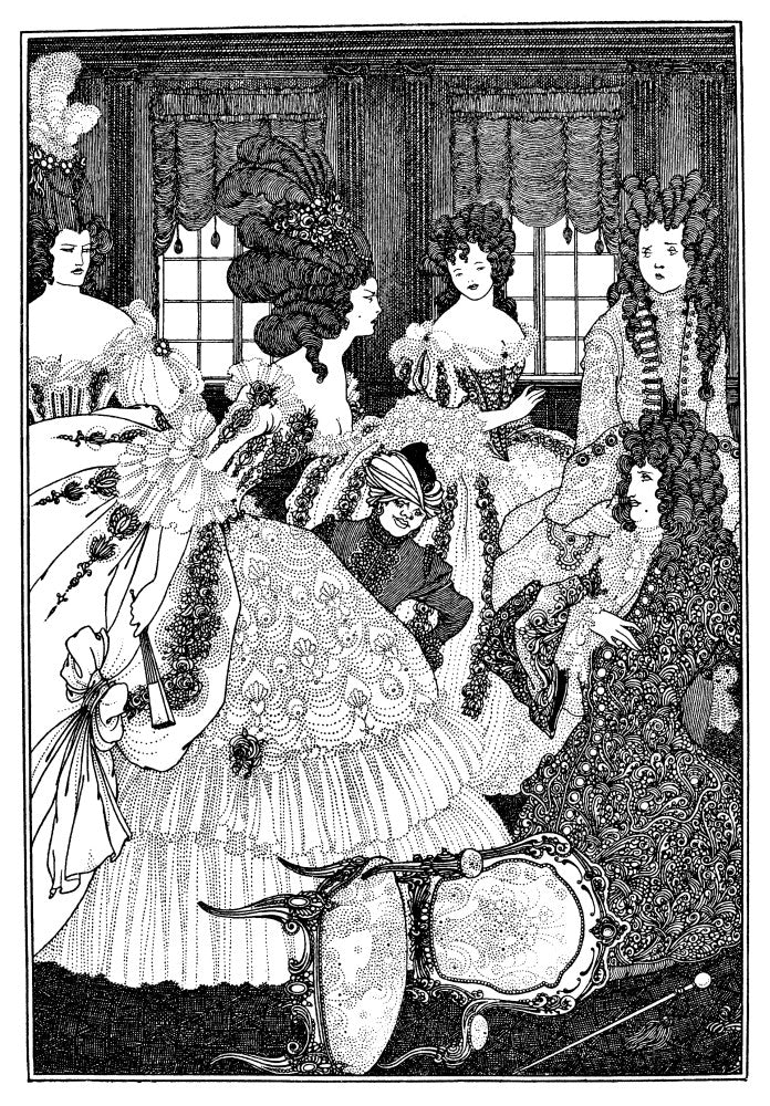 Beardsley: Rape Of Lock - The Battle Of The Beaux And The Belles Fine Art Print by Aubrey Vincent Beardsley