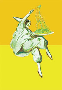 Clown with Pasta Modern Art Print by Sara Pierce