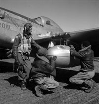 Tuskegee Fighter Pilot with P-51D Mustang Poster Print