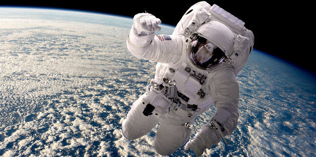 Astronaut Floating in Outer Space Fine Art Print by Marc Ward