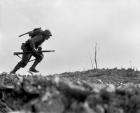 Marine Pfc. Paul E. Ison Under Fire on Okinawa Poster Print