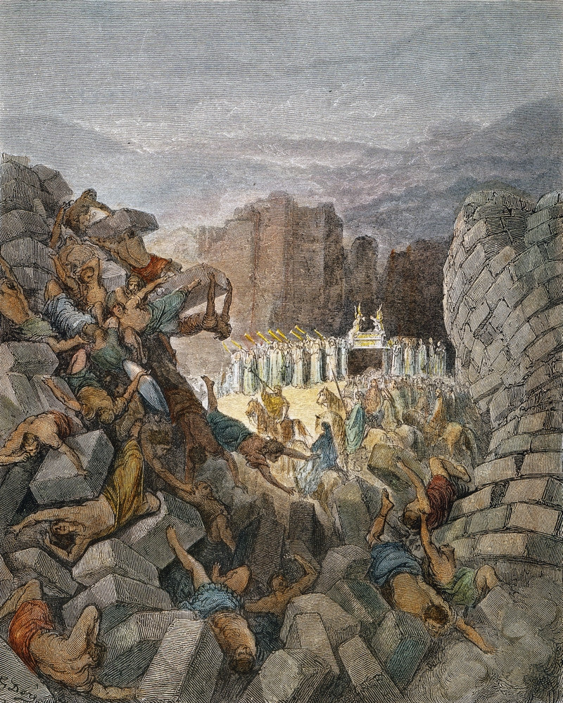 The Walls of Jericho Falling Down Fine Art Print - Gustave Doré
