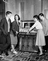 Teenagers Near a Jukebox Fine Art Print
