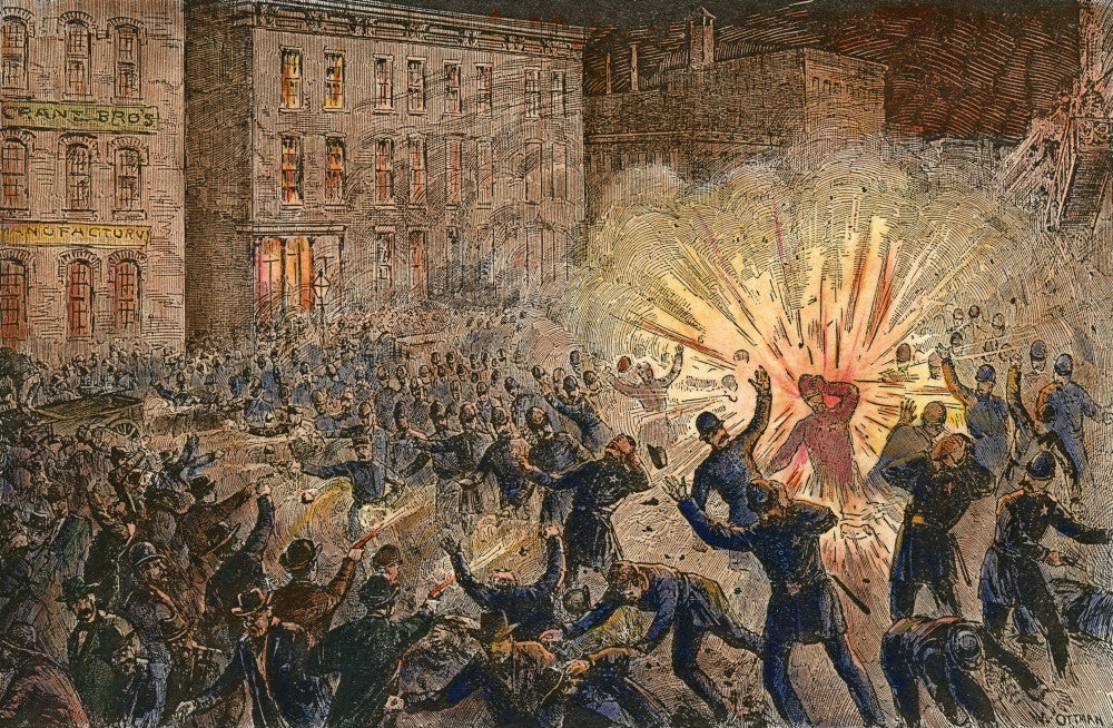 Haymarket Riot 1886 Wood Engraving Fine Art Print by Granger Collection