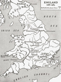 A Map of England 1066 - 1485 Fine Art Print by Hilary Jane Morgan