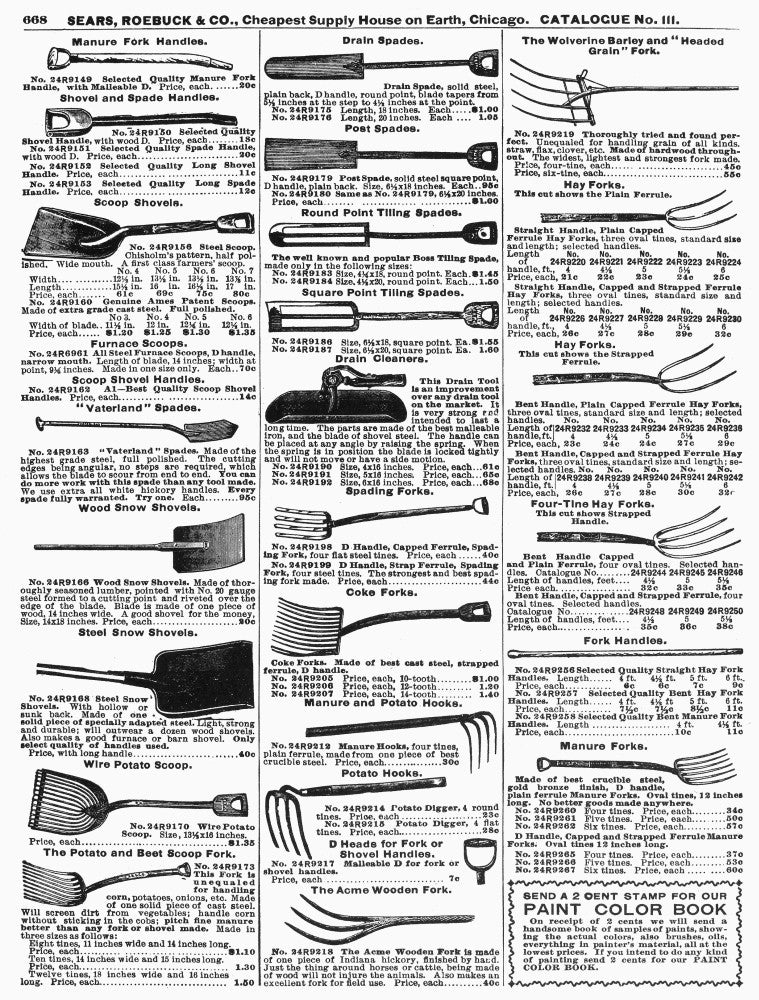 Farming Tools from 1902 Sears Roebuck & Co. Catalogue Poster Print