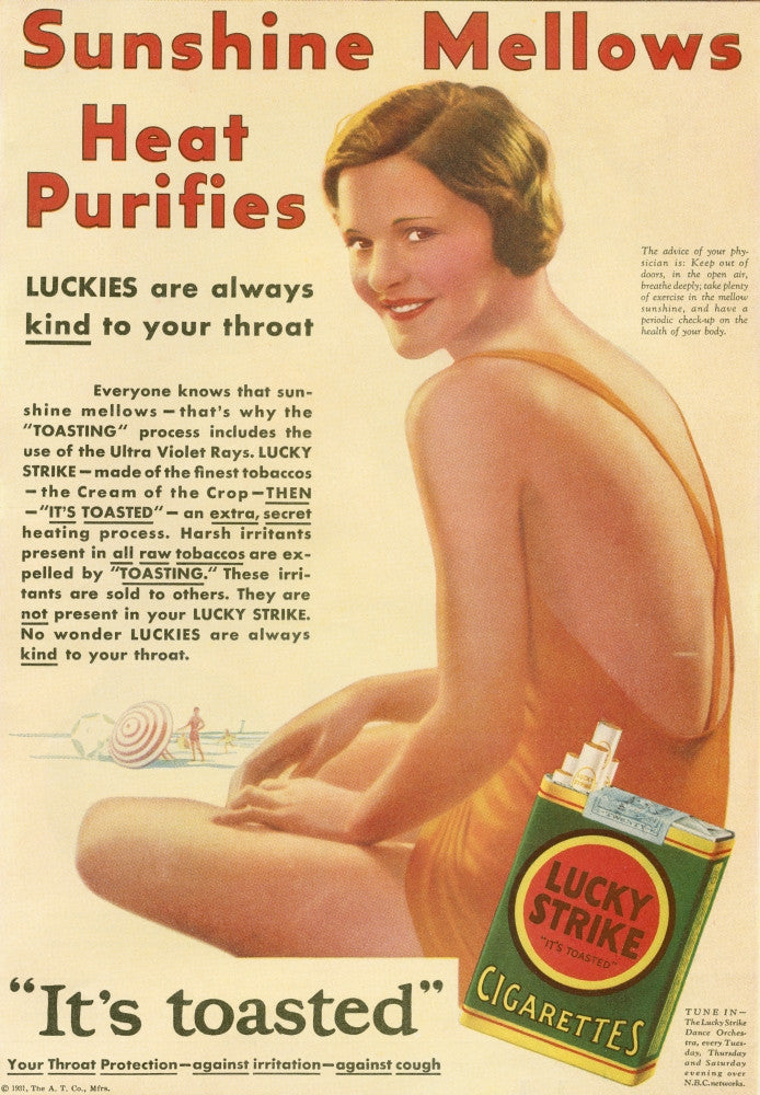 Vintage Lucky Strike Cigarettes Advertisement Poster Print by Ken Welsh