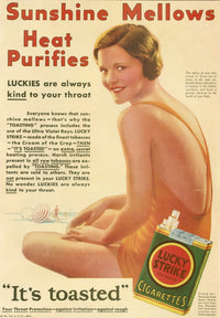 Vintage Lucky Strike Cigarettes Advertisement Poster Print by Ken Welsh