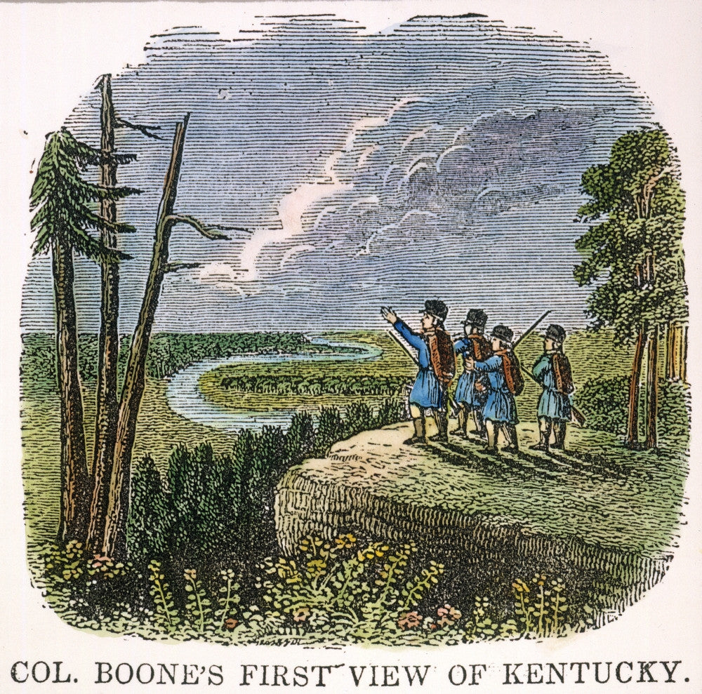 Daniel Boone's First View of Kentucky - Wood Engraving Print