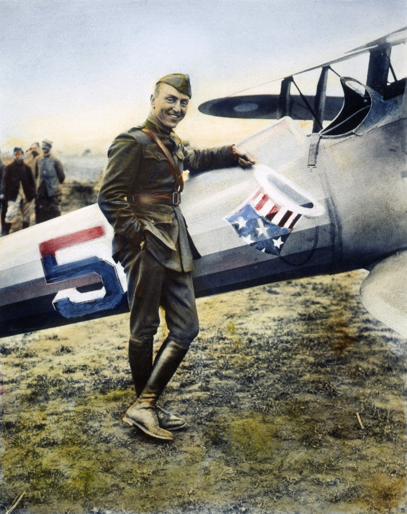 Eddie Rickenbacker Fine Art Print - Oil Over Photograph from 1918
