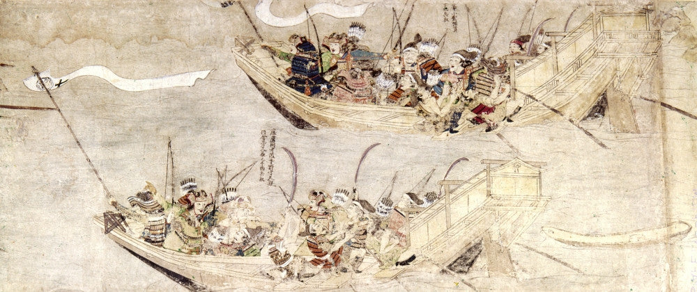 Japan: Mongol Invasion Fine Art Print - Detail of Typhoon Sinking Ships