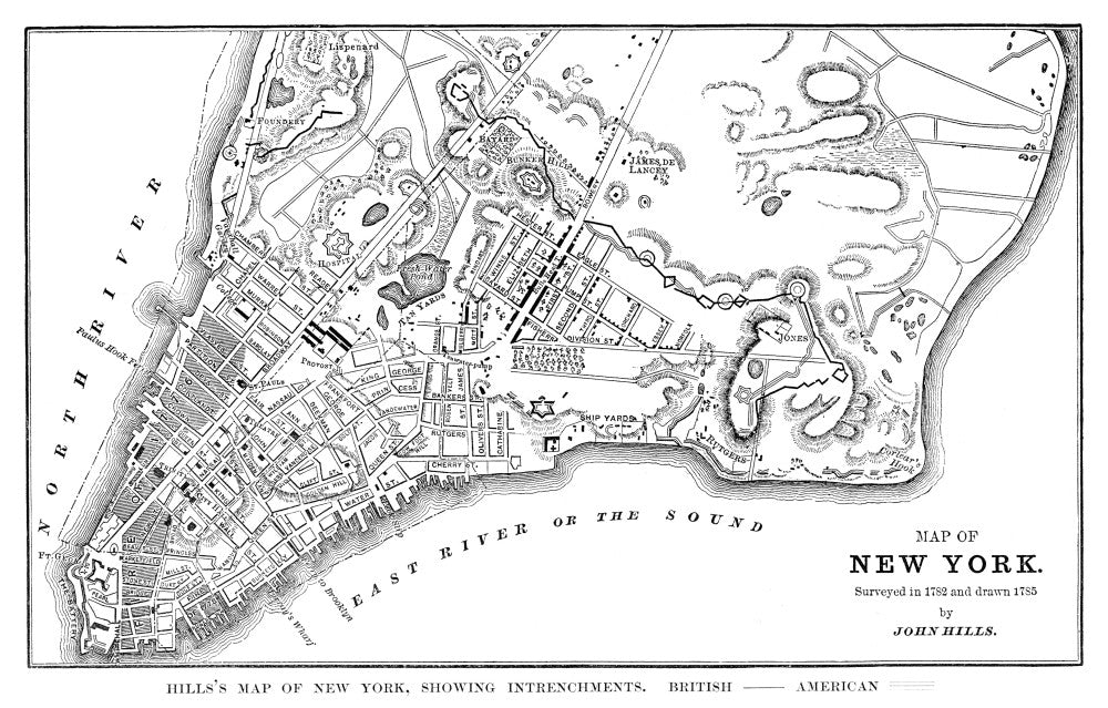 Nhill's 1789 Map of New York Fine Art Print by Granger Collection