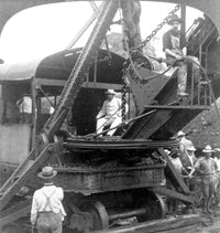 Theodore Roosevelt Operating a Steam Shovel at Panama Canal Fine Art Print