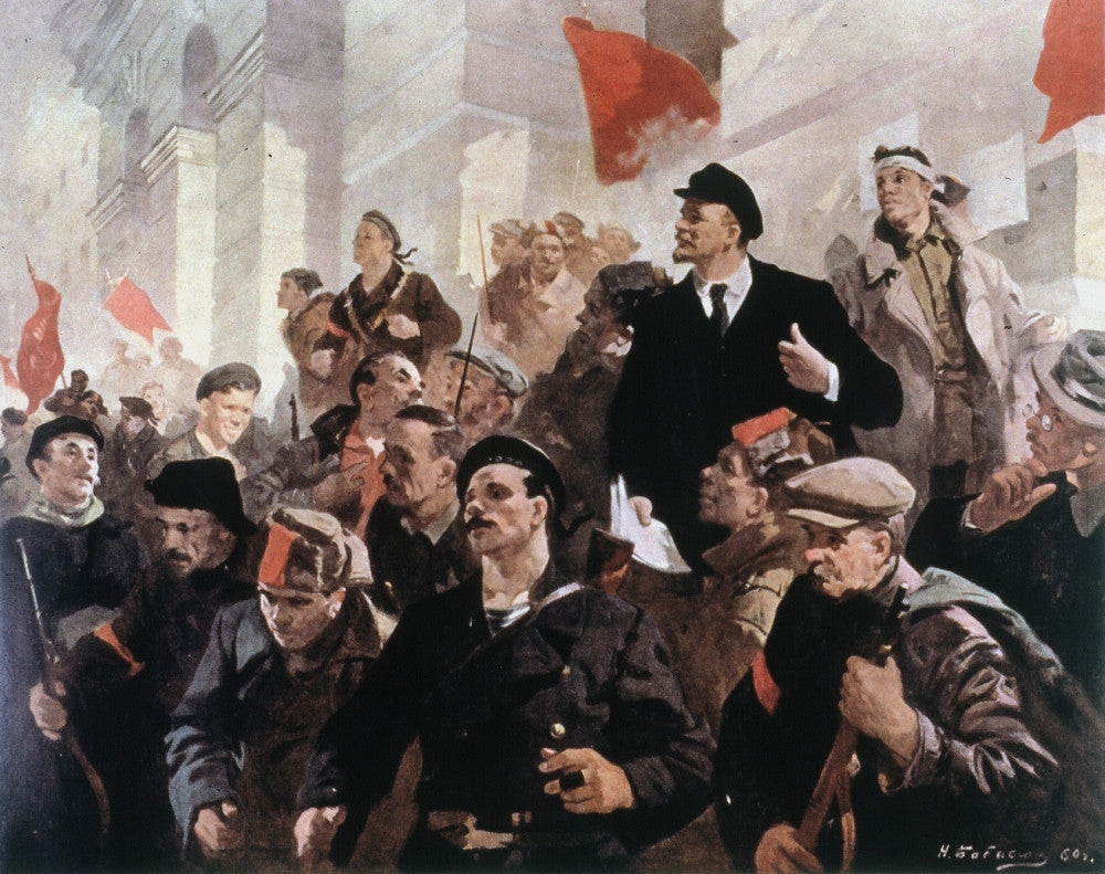 Vladimir Lenin Fine Art Print - On the First Day of Soviet Power by Nikolai Babasyuk