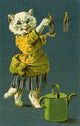 Cat Hanging Out Washing Fine Art Print by G H Thompson