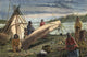 Chippewa Birchbark Canoe Engraving - 19th Century Print