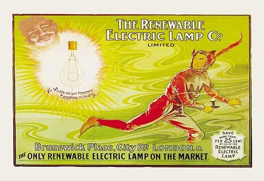Vintage Advertising Fine Art Print - Renewable Electric Lamp Company