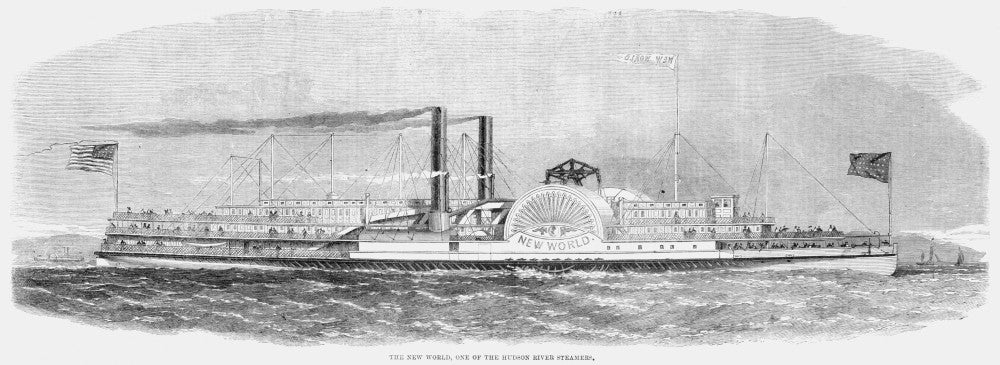 Steamboat 'New World' Fine Art Print - Hudson River, 1861