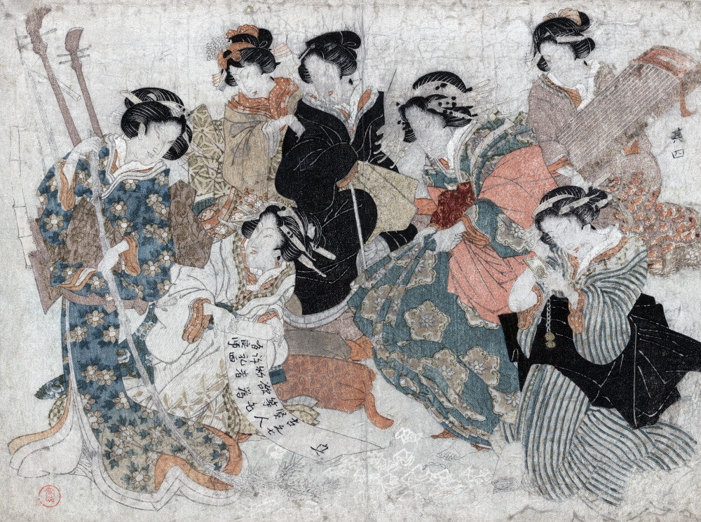 China: The Seven Sages Fine Art Print by Kubo Shunman