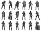 Set of SWAT Police Officers Fine Art Print by Oleg Zabielin