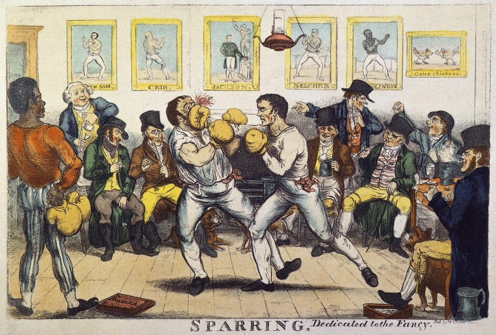 Boxing Sparring Etching - 19th Century Fine Art Print by George Cruikshank