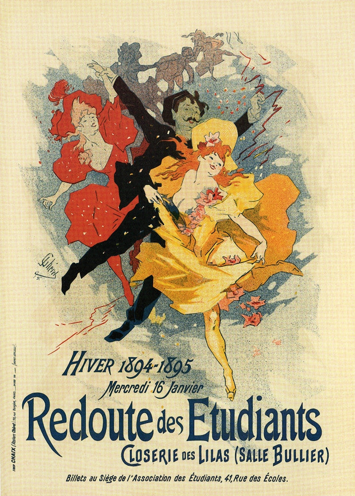 Student Winter Ball and Dance Fine Art Print by Jules Cheret