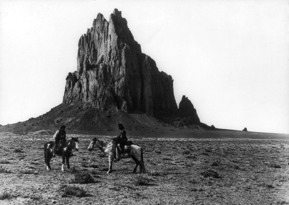 New Mexico Shiprock Fine Art Print - Navajos on Horseback