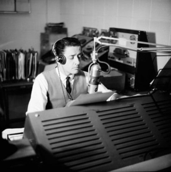 Man Sitting in Radio Station Fine Art Print