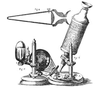 Robert Hooke's Microscope - Fine Art Print from Micrographia, 1665