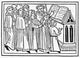 Medieval Choir Woodcut Print from Der Spiegel Des Menschlichen Lebens, 1479
