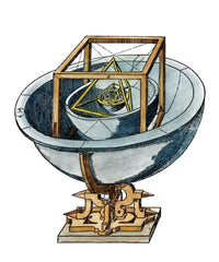 Planetary System Fine Art Print - Colored Woodcut by Johannes Kepler