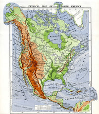 Physical Map of North America (1883) Fine Art Print by Ken Welsh