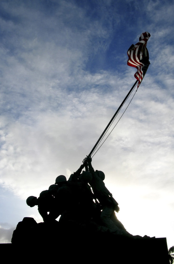 Silhouette of the Iwo Jima Statue Fine Art Print