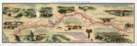 Map of Pony Express Route (1860-1861) Fine Art Print by Science Source